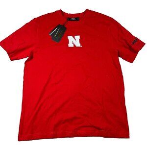 Pro Standard Mens Large Red Nebraska Cornhuskers N Logo Short Sleeve T-Shirt NWT